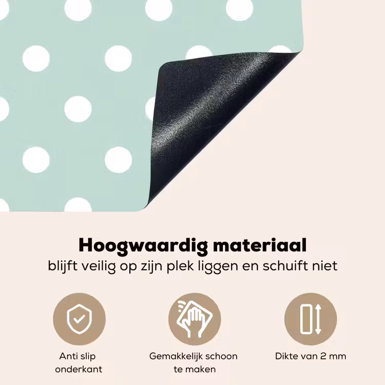 Klassiek - Polka - Groen Inductie beschemer met haakjes klein 777 -ky-onderkant-nl