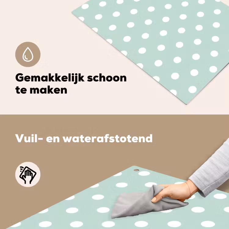 Klassiek - Polka - Groen Inductie beschemer met haakjes klein 777 -ky-schoon-nl