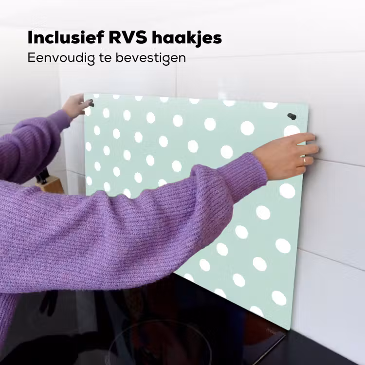 Klassiek - Polka - Groen Inductie beschemer met haakjes klein 777 -ky-ophangen-nl