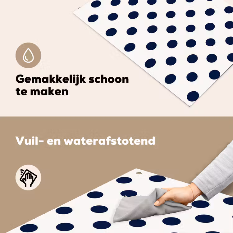 Klassiek - Stippen - Blauw Inductie beschemer met haakjes klein 777 -ky-schoon-nl