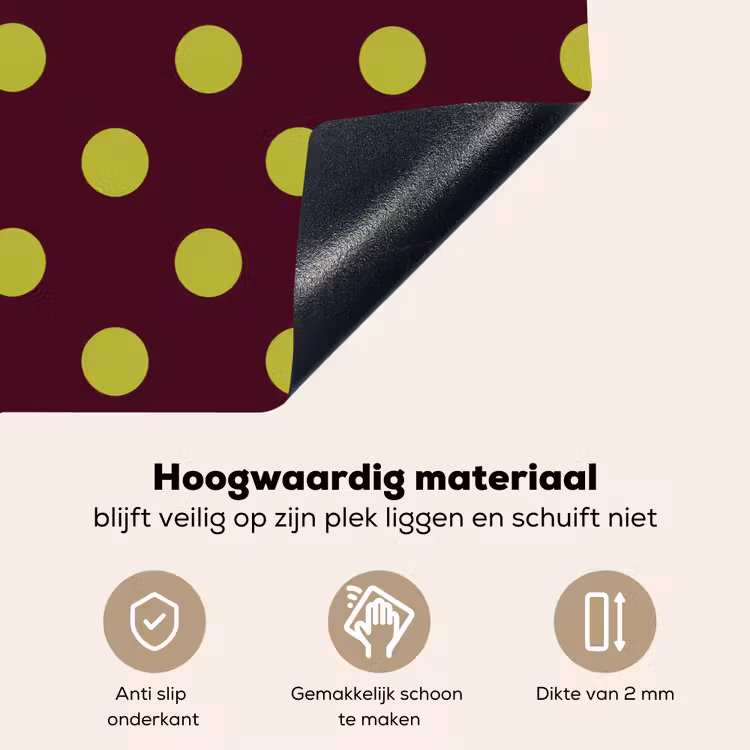 Klassiek - Stippen - Groen Inductie beschemer met haakjes klein 777 -ky-onderkant-nl