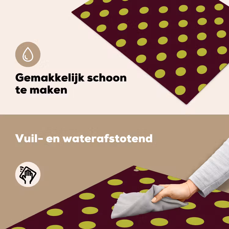 Klassiek - Stippen - Groen Inductie beschemer met haakjes klein 777 -ky-schoon-nl