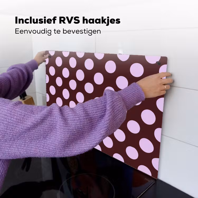Klassiek - Stippen - Paars Inductie beschemer met haakjes klein 777 -ky-ophangen-nl