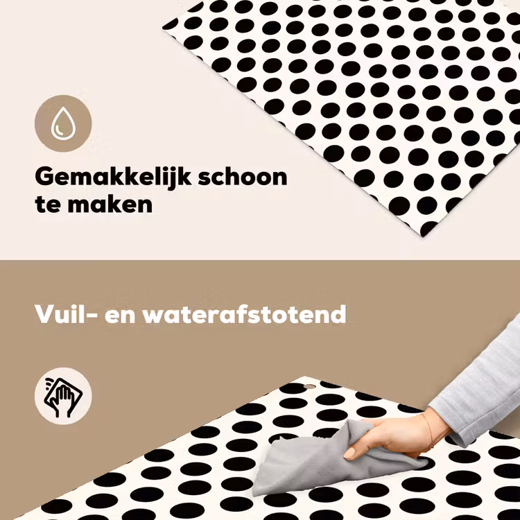Klassiek - Stippen - Zwart Inductie beschemer met haakjes klein 777 -ky-schoon-nl