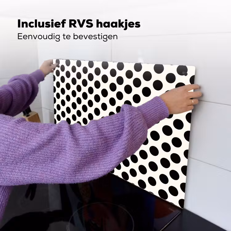 Klassiek - Stippen - Zwart Inductie beschemer met haakjes klein 777 -ky-ophangen-nl