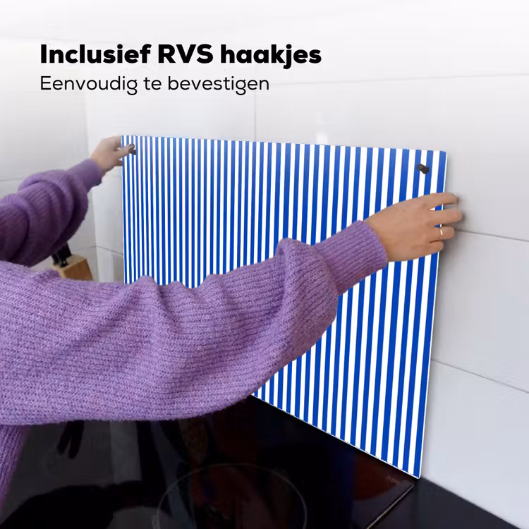 Klassiek - Strepen - Blauw Inductie beschemer met haakjes klein 777 -ky-ophangen-nl