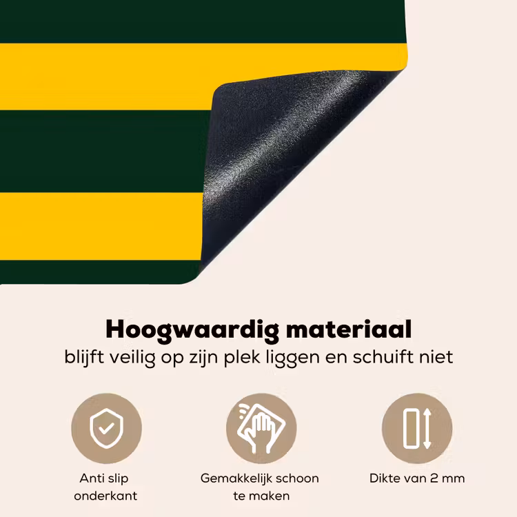 Klassiek - Strepen - Groen Inductie beschemer met haakjes klein 777 -ky-onderkant-nl