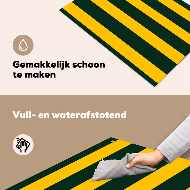 Klassiek - Strepen - Groen Inductie beschemer met haakjes klein 777 -ky-schoon-nl