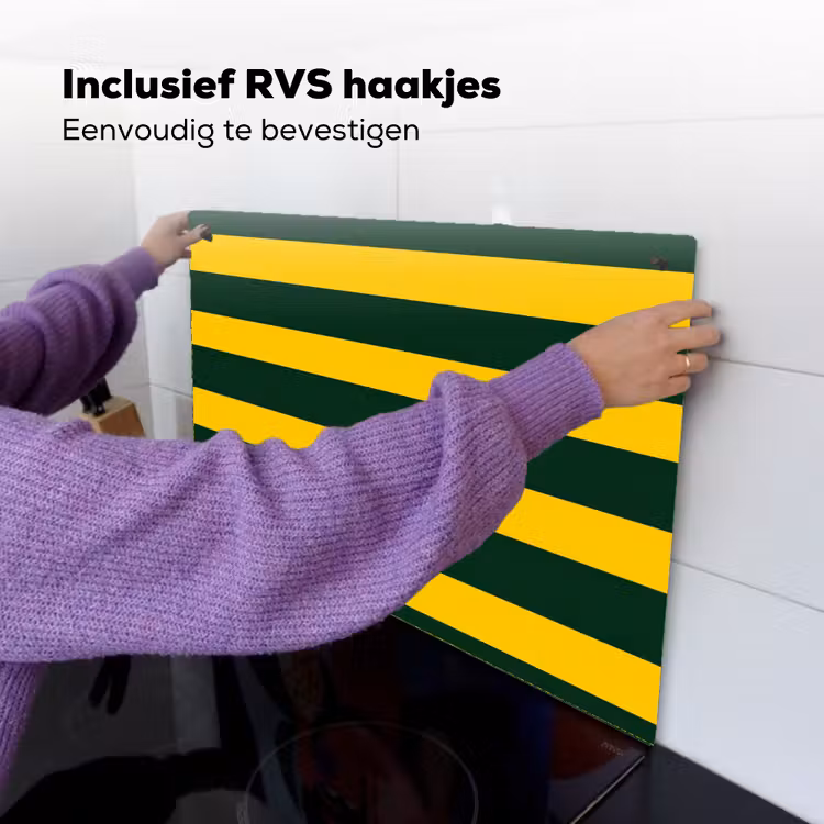 Klassiek - Strepen - Groen Inductie beschemer met haakjes klein 777 -ky-ophangen-nl