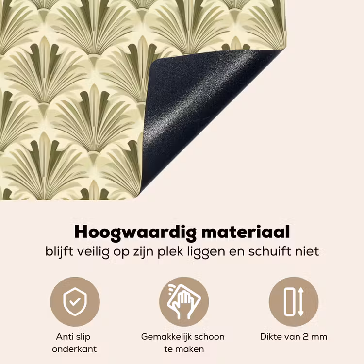 Klassiek - Waaier - Groen Inductie beschemer met haakjes klein 777 -ky-onderkant-nl
