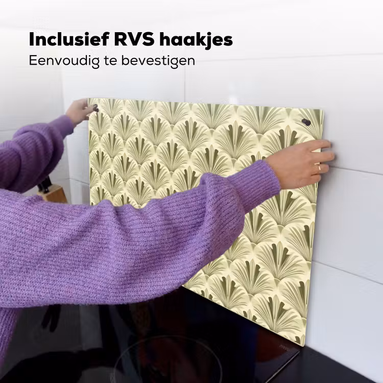 Klassiek - Waaier - Groen Inductie beschemer met haakjes klein 777 -ky-ophangen-nl