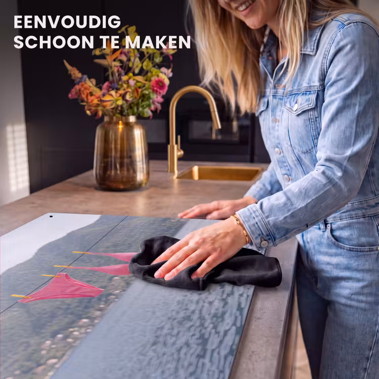 Kleding - Badkleding - Waslijn - Zomer - Roze Inductie beschemer met haakjes klein -ky-schoon-nl