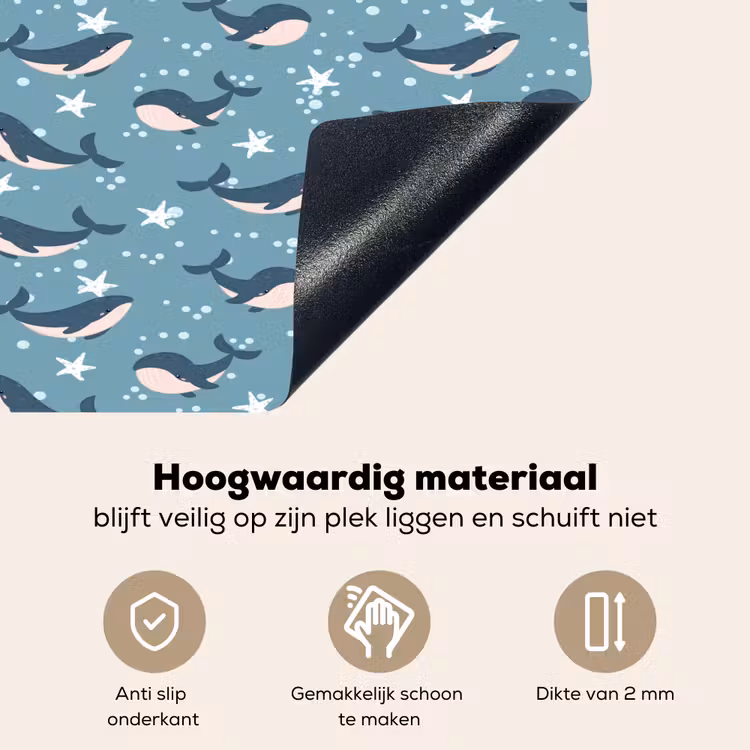 Klein - Oceaan - Walvis - Zeester Inductie beschemer met haakjes klein 777 -ky-onderkant-nl