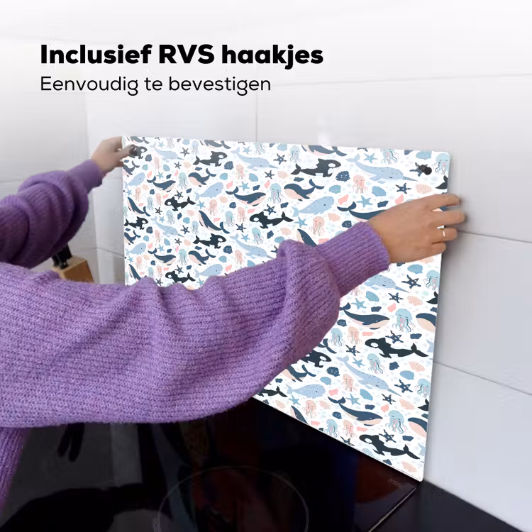 Klein - Oceaan - Walvissen - Octopus Inductie beschemer met haakjes klein 777 -ky-ophangen-nl