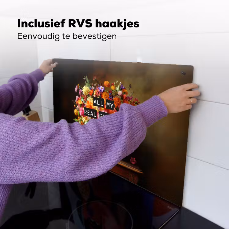 Kleur - Bloemen - Vintage - Bloemenvaas Inductie beschemer met haakjes klein -ky-ophangen-nl