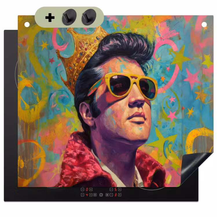 Kleurrijk portret - Kroon - Sterren Inductie beschemer met haakjes middel -3d