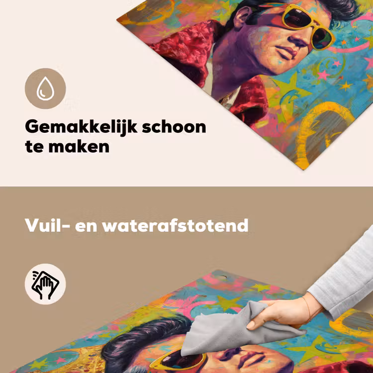Kleurrijk portret - Kroon - Sterren Inductie beschemer met haakjes middel -ky-schoon-nl