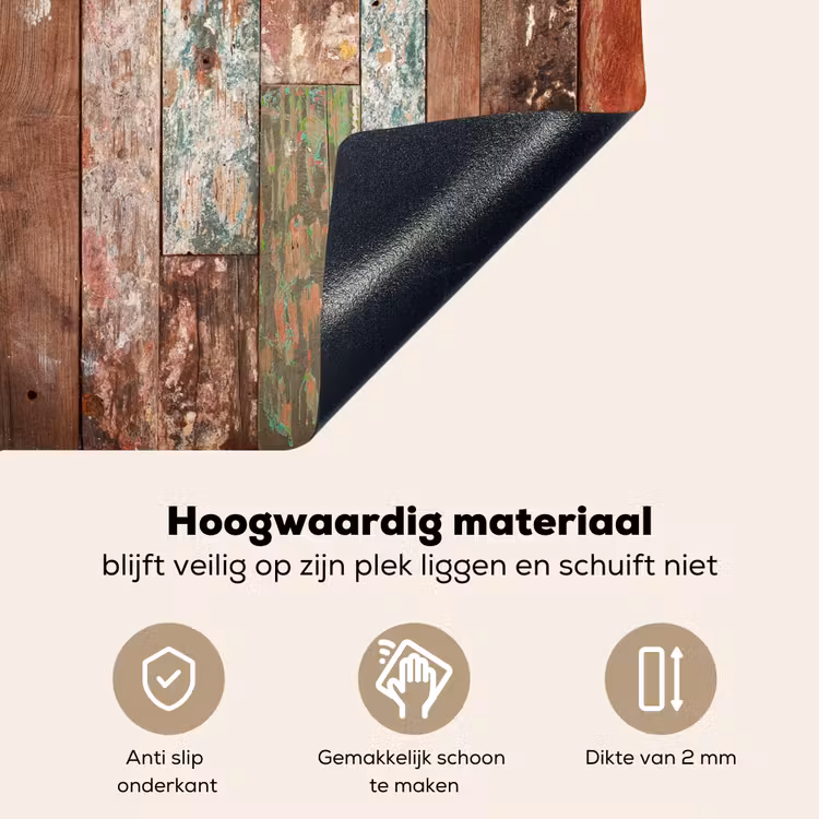 Kleurrijk Verweerd Hout Inductie beschemer met haakjes middel -ky-onderkant-nl