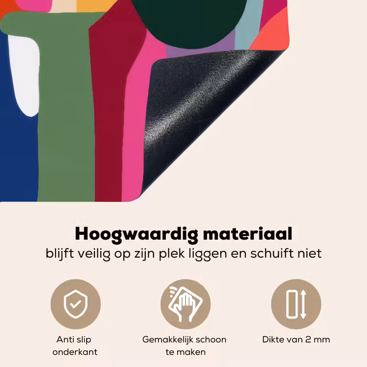 Kleurvakken - Recht - Rond - Abstract Inductie beschemer met haakjes middel -ky-onderkant-nl