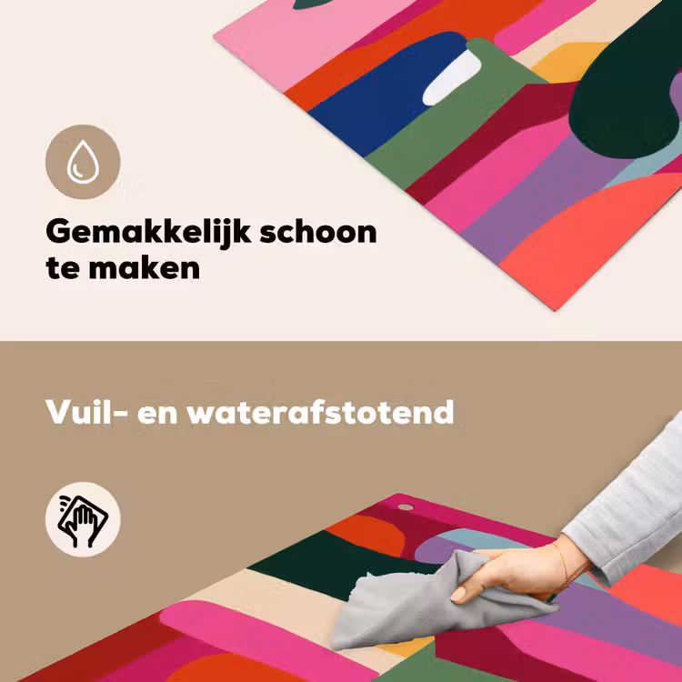 Kleurvakken - Recht - Rond - Abstract Inductie beschemer met haakjes middel -ky-schoon-nl