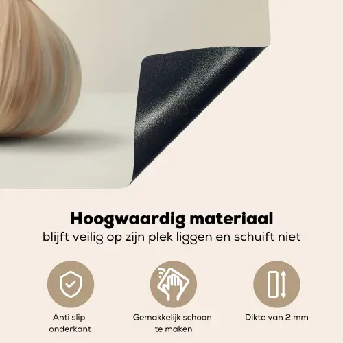 Knoflook - Natuurlijk - Beige Inductie beschemer met haakjes klein -ky-onderkant-nl