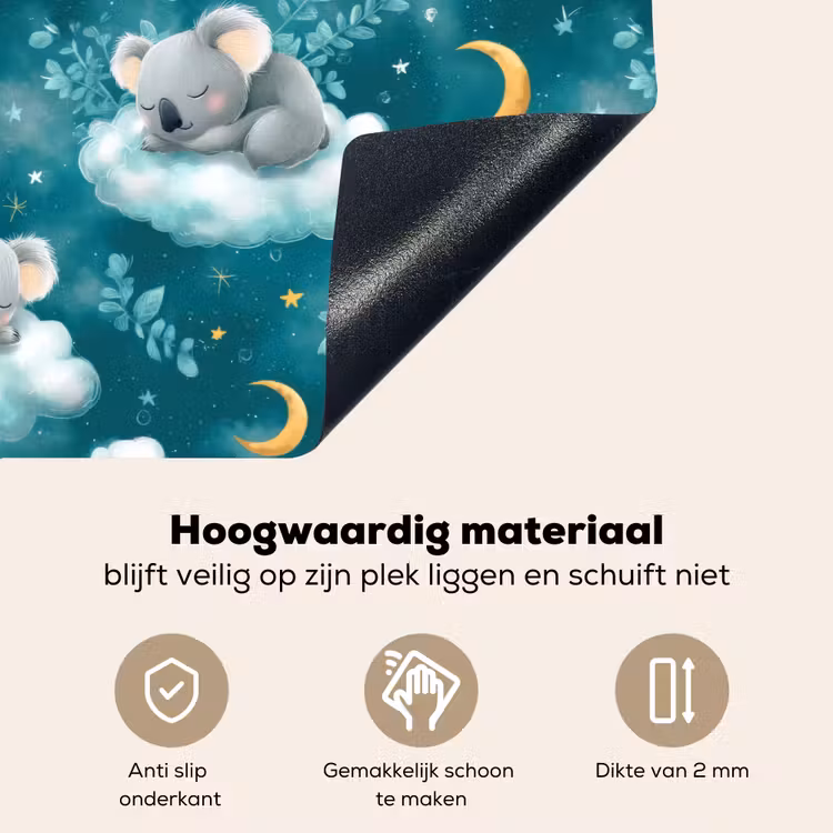 Koala's - Betoverend - Blauw Inductie beschemer met haakjes klein 777 -ky-onderkant-nl