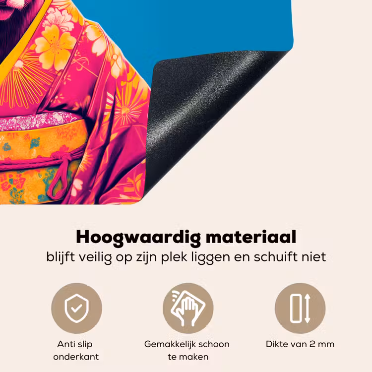 Koe - Bloemenkrans - Oorhangers - Kimono Inductie beschemer met haakjes klein -ky-onderkant-nl