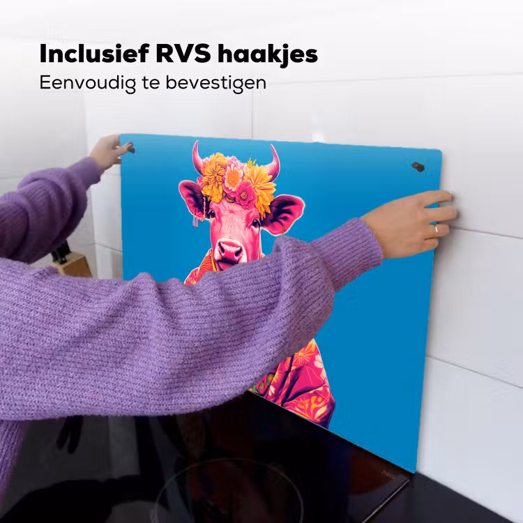 Koe - Bloemenkrans - Oorhangers - Kimono Inductie beschemer met haakjes klein -ky-ophangen-nl