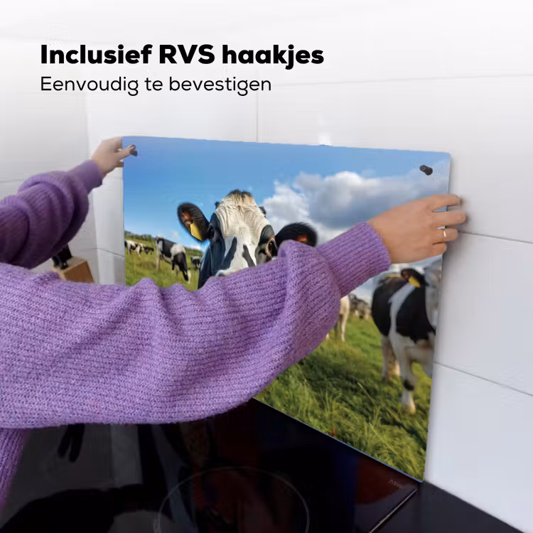 Koe - Tong - Weide Inductie beschemer met haakjes klein -ky-ophangen-nl