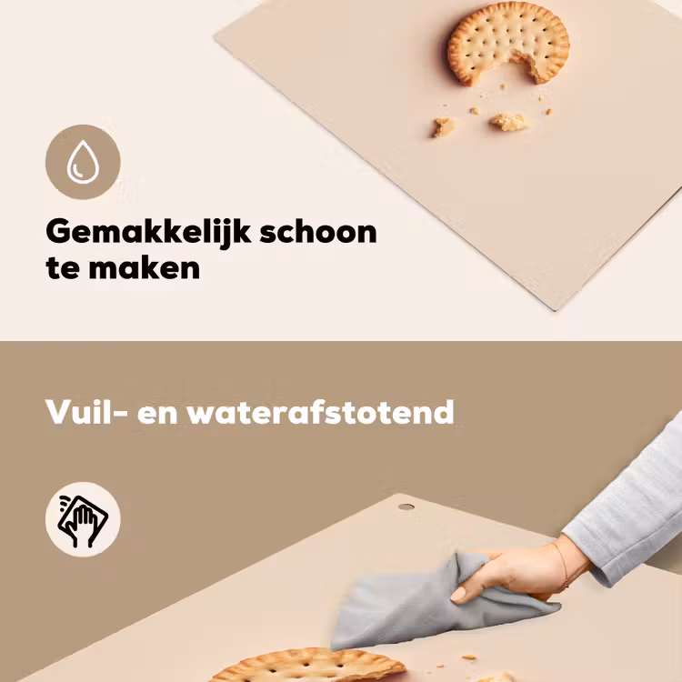 Koekje - Kruimels - beige Inductie beschemer met haakjes klein -ky-schoon-nl