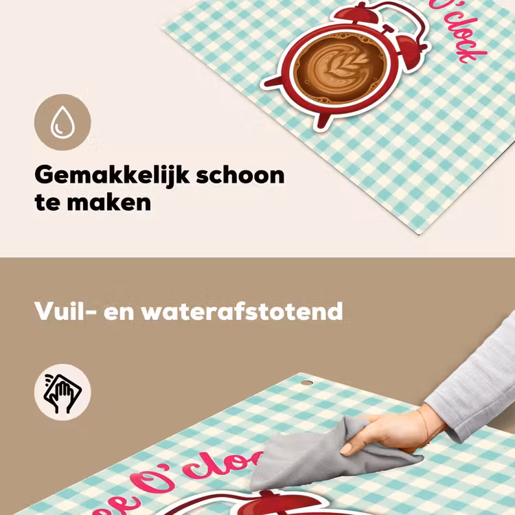 Koffie - Klok - Groen Inductie beschemer met haakjes klein -ky-schoon-nl