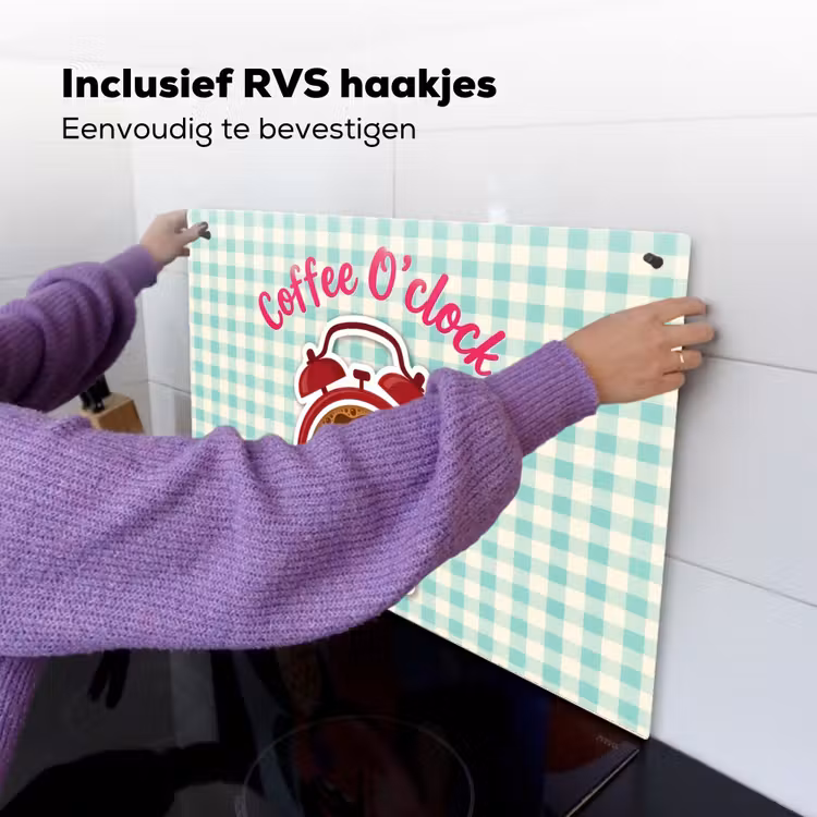 Koffie - Klok - Groen Inductie beschemer met haakjes klein -ky-ophangen-nl