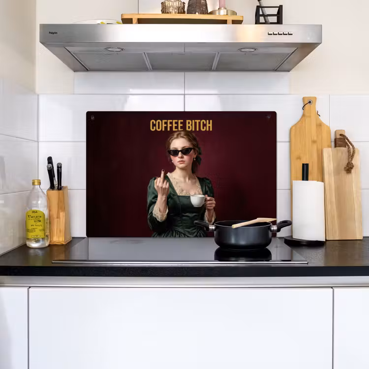 Koffie - Vrouw - Middelvinger Inductie beschemer met haakjes klein -sfeer2