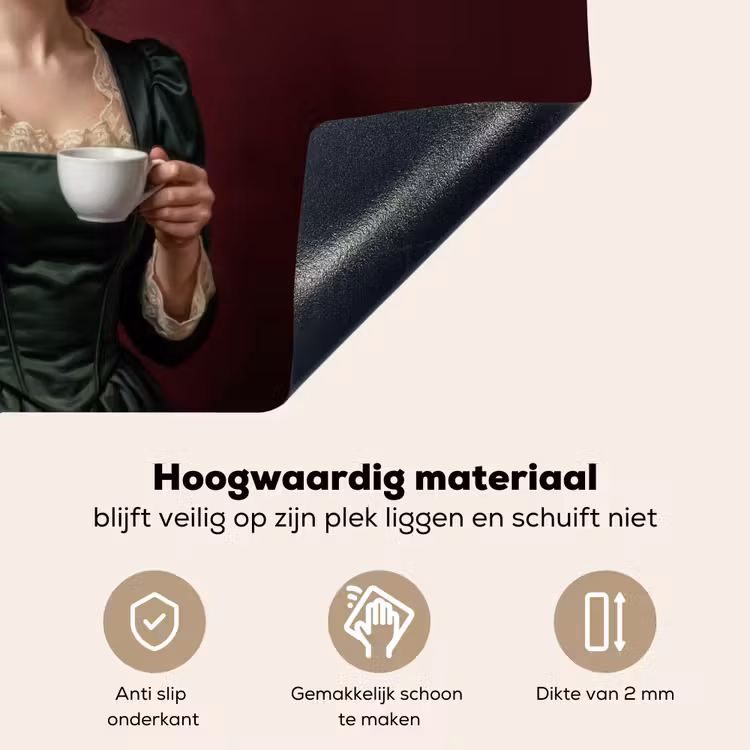 Koffie - Vrouw - Middelvinger Inductie beschemer met haakjes klein -ky-onderkant-nl