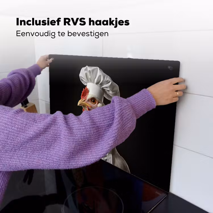 Kok - Rood - Kip Inductie beschemer met haakjes klein -ky-ophangen-nl