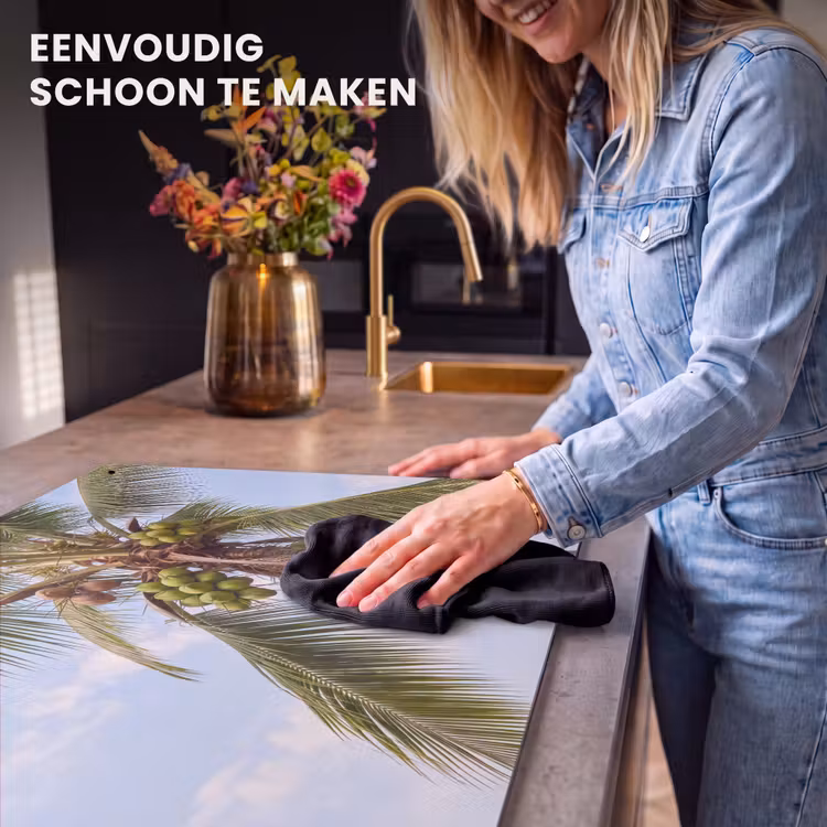 Kokosnoot - Boom - Tropisch - Natuur - Groen Inductie beschemer met haakjes klein -ky-schoon-nl