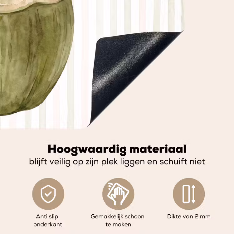 Kokosnoot - Drank - Tropisch - Illustratie - Zomer Inductie beschemer met haakjes klein -ky-onderkant-nl