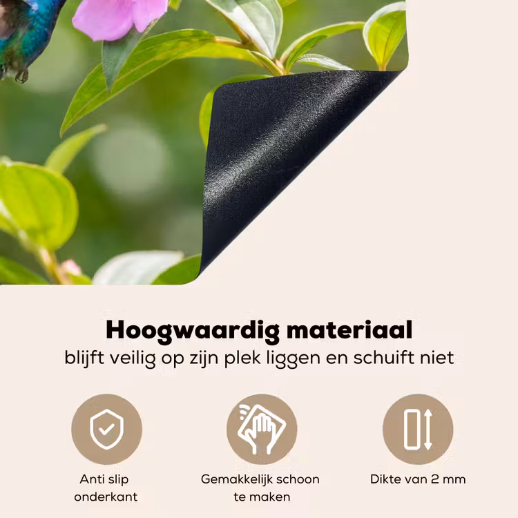 Kolibrie - Bloem - Natuur - Groen Inductie beschemer met haakjes klein -ky-onderkant-nl