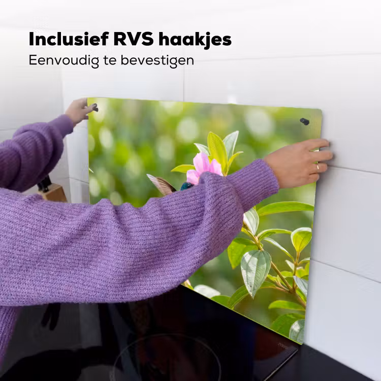 Kolibrie - Bloem - Natuur - Groen Inductie beschemer met haakjes klein -ky-ophangen-nl