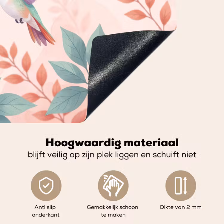Kolibrie - Vliegen - Natuur - Illustratie - Kleurrijk Inductie beschemer met haakjes klein -ky-onderkant-nl
