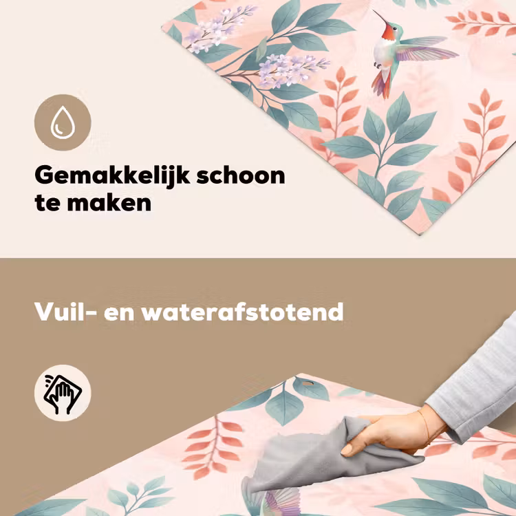 Kolibrie - Vliegen - Natuur - Illustratie - Kleurrijk Inductie beschemer met haakjes klein -ky-schoon-nl