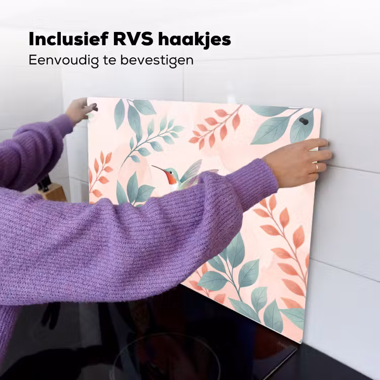 Kolibrie - Vliegen - Natuur - Illustratie - Kleurrijk Inductie beschemer met haakjes klein -ky-ophangen-nl