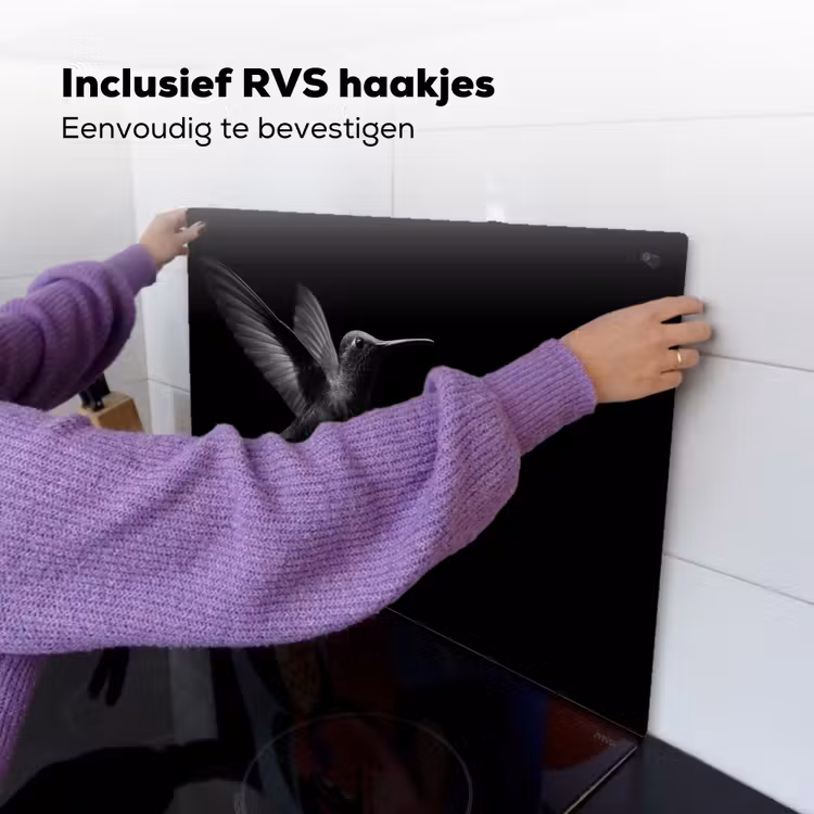 Kolibrie - Zwart - Dieren Inductie beschemer met haakjes klein -ky-ophangen-nl