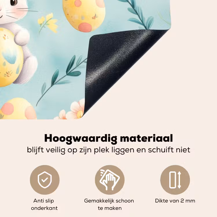 Konijn - Eieren - Takjes Inductie beschemer met haakjes klein -ky-onderkant-nl