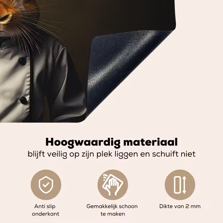 Konijn - Kok - Dier Inductie beschemer met haakjes klein -ky-onderkant-nl