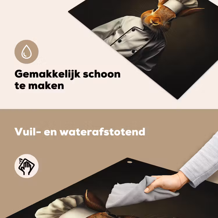 Konijn - Kok - Dier Inductie beschemer met haakjes klein -ky-schoon-nl
