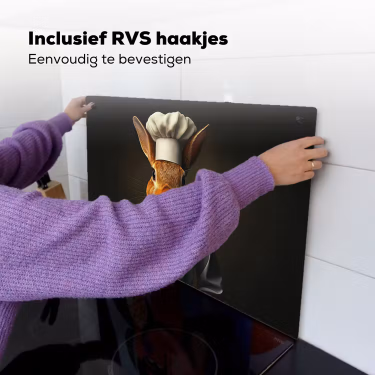 Konijn - Kok - Dier Inductie beschemer met haakjes klein -ky-ophangen-nl