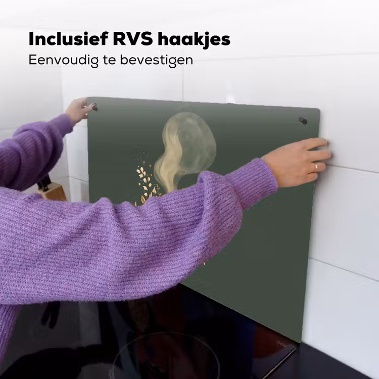 Kop - Bloemen - Groen - Koffie Inductie beschemer met haakjes klein -ky-ophangen-nl