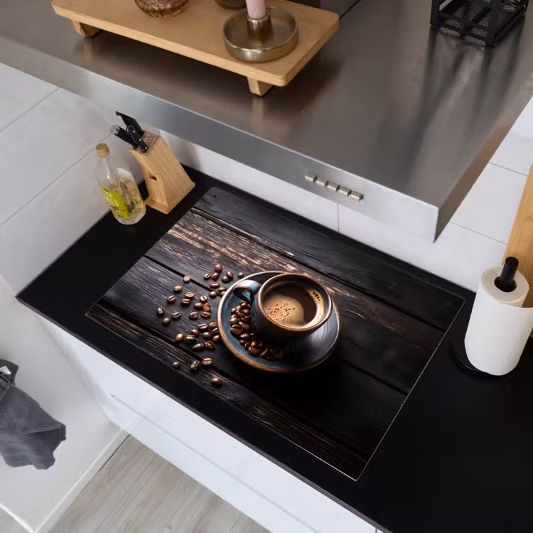 Kop - Koffie - Hout - Bonen Inductie beschemer met haakjes klein -sfeer1