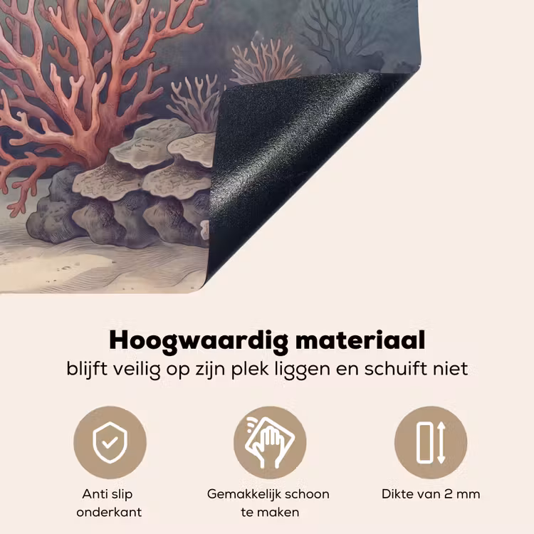 Koraal - Onderwater - Natuur - Roze Inductie beschemer met haakjes klein -ky-onderkant-nl